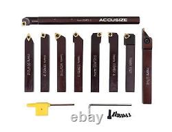 1/2 9 Pieces/Set, Indexable Carbide Turning Tools and Boring Bar, 2988-0012