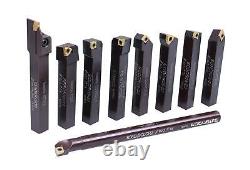 1/2 9 Pieces/Set, Indexable Carbide Turning Tools and Boring Bar, 2988-0012