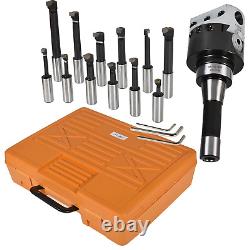 12Pcs Set 3 Boring Head R8 Shank 3/4 Carbide Boring Bar Set for Bridgeport Milli