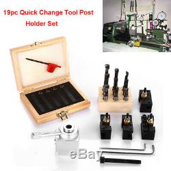 19pc Quick Change Tool Mini Post Holder Set Lathe Bar Boring CNC Holder Turning
