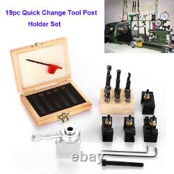19pcs/set Quick Change Tool Mini Holder Post Turning Boring Lathe Holder Bar CNC