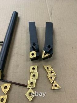 (2) 5/8 Holders (1) 5/8 Boring Bar CNMG NMNG TNMG with 15 Inserts