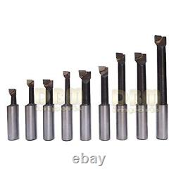 2 Boring Bar Head R8 Set 9 PC 1/2'' Shank Carbide Tipped Hole Milling Holder