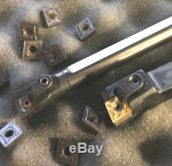 25 PC SET & Lathe Tool Holder & Boring Bar CNMG120408 RU 1204 Carbide 3/4