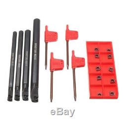 2X4 Set Of 7/8/10/12Mm Sclcr Lathe Boring Bar Tool Holder+10Pcs Ccmt 0602 V7H6