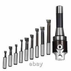 2inch Boring Heads R8 Shank Holder Set with 1/2inch Carbide Boring Bar for uD