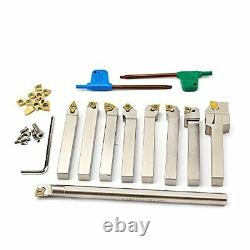 3/8Shank Indexable Carbide Lathe Turning Tool Holder and Boring Bar 9 Pieces