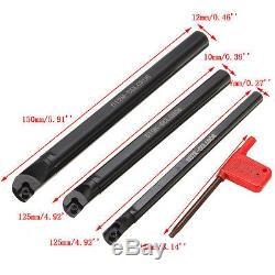 3 SCLCR06 7/10/12mm Lathe Boring Bar Tunring Tool Holder + 10 Inserts CCMT0602