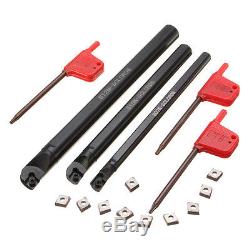3 SCLCR06 7/10/12mm Lathe Boring Bar Tunring Tool Holder + 10 Inserts CCMT0602
