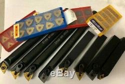 4 NEW BORING BARS 4 NEW TOOL HOLDERS LATHE INDEABLE 40 CARBIDE INSERT 3/4SHKs