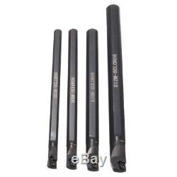 4 SCLCR06 7/8/10/12mm Lathe Boring Bar Tunring Tool Holder +10 Inserts CCMT0602