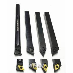 4pcs 10mm Shank Boring Bar Steel Tool Holder with 4pcs L Wrenches For CNC Lat