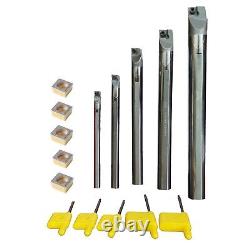 5pcs 5/16-3/4 Solid Carbide Shank Indexable Boring Bar + 5pc Ccmt09 Inserts