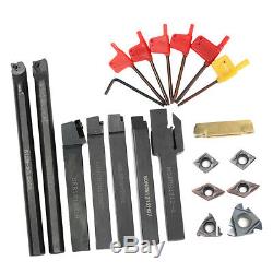 7 Set CNC Lathe Turning Tool Holder Boring Bar + Carbide Insert + Wrench Kit