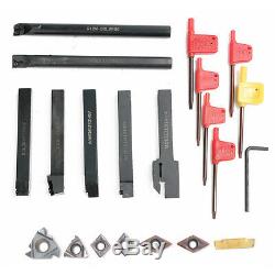 7 Set CNC Lathe Turning Tool Holder Boring Bar + Carbide Insert + Wrench Kit