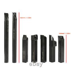 7PCS 16mm Shank Lathe Turning Tool Holder Boring Bar +Carbide InsertBlades L6M2