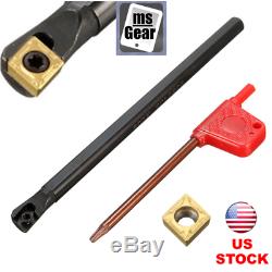 7x125mm Lathe Boring Bar Turning Tool Holder S07K-SCLCR06+CCMT0602 Insert+Wrench