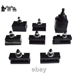 8 PCS/Set Machine Tool Fixture (Tool Post & Tool Holder) Quick Change Tool Post