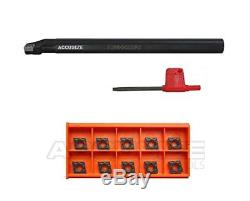 AccusizeTools 1'' x 12'' RH SCLCR Indexable Boring Bar Holder with 10 Pcs of