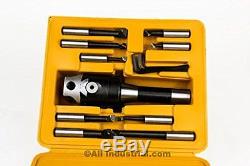 BHS-2 2 Boring Head Set including R8 Shank and 1/2 Carbide Bar Tool Holder Set