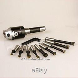 BHS-2 2 Boring Head Set including R8 Shank and 1/2 Carbide Bar Tool Holders