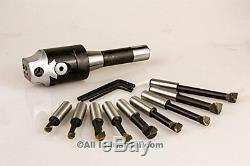BHS-2 2 Boring Head Set including R8 Shank and 1/2 Carbide Bar Tool Holders