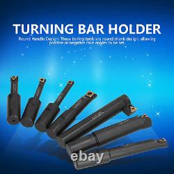 Boring Bar Set Lathe Accessories 18mm Round Shank Turning Bars Holder For