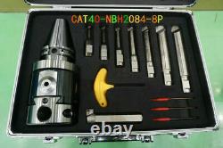 CAT40-NBH208 Fine Boring Head NT40 BT40 MT3 R8 Tool Holder+8Pcs 20mm Boring Bar