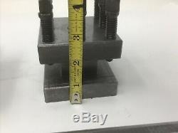 Enco 4 1/2 Square Tool Post Holder & Smaller 3 1/8 Unmarked One & Boring Bar