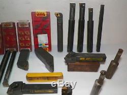 Indexable Carbide Tool Holders, 27 Holders, With some Inserts, Boring Bars Turning