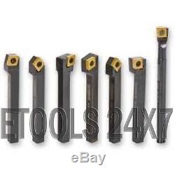 Indexable Lathe Turning Tool Holder Set 16mm With Boring Bar Ccmt 09 Tips New