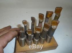 MACHINIST LATHE MILL Machinist Lot of Boring Bar Cutters in Holder Wax Covered