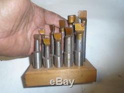 MACHINIST LATHE MILL Machinist Lot of Boring Bar Cutters in Holder Wax Covered
