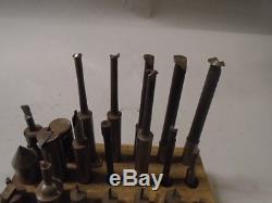 MACHINIST MILL LATHE Machinist Lot of Boring Bars and Other Cutters in Holder