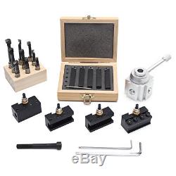 Mini Quick Change Tool Post Holder Set With 9pcs 3/8 Boring Bar and 5pcs Indexes