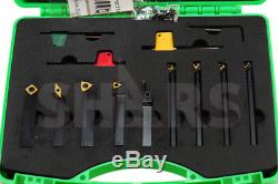 Shars 3/8 x 1/2 x 3 Turning Tool Holder & 5/16 x 4 Boring Bar 9pcs Set New