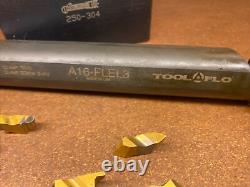 ToolFlo top notch boring bar A16-FLEL3, 12 long with phase II HOLDER, + Inserts